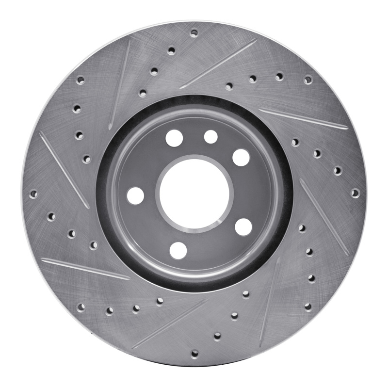 Land Rover Range Rover Evoque Brake Rotor (1) - Front Right - R1 Concepts - Drilled & Slotted - Silver - `07-`18